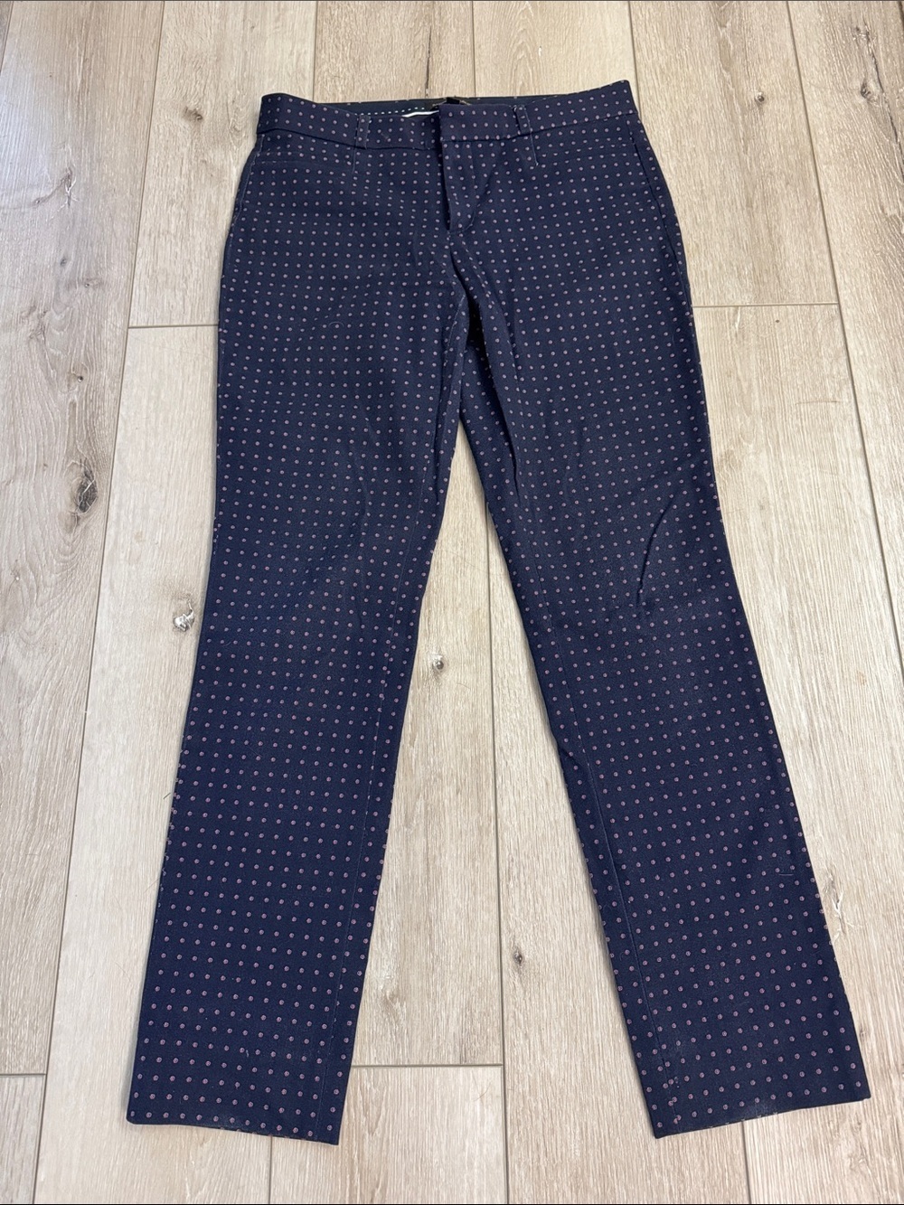 Banana Republic Navy Dress Pants with Micro Dot Print size 6L